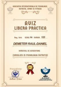 Aviz Libera Practica Consilier Psihologia Nutritiei
